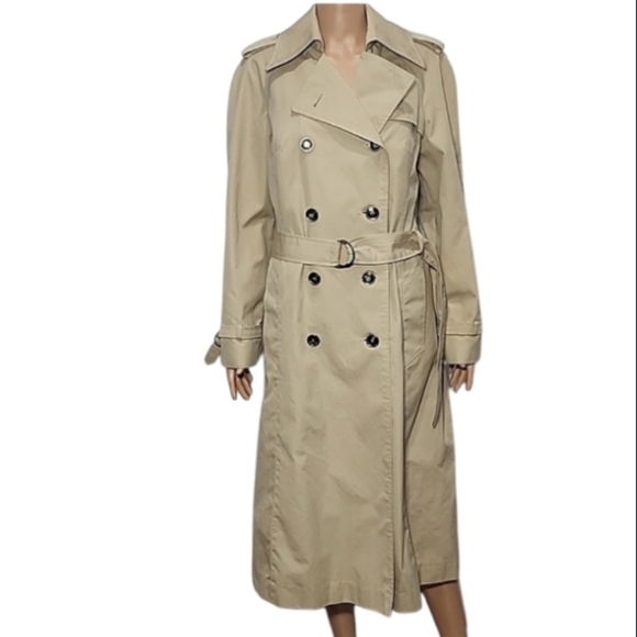 Sears Lined Women's‎ Trench Coat Jacket Long Sleeve beige/Tan Size 12 - Picture 2 of 13